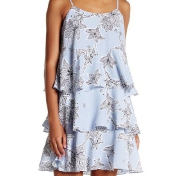 CeCe Dresses & Skirts - CeCe By Cynthia Steffe Nia Tiered Dress Sleeveless Lt Blue Sz 2